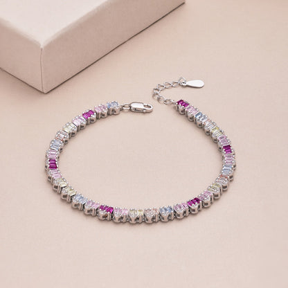 [Solara Jewelry]Delicate Colorful Emerald Cut Party Bracelet