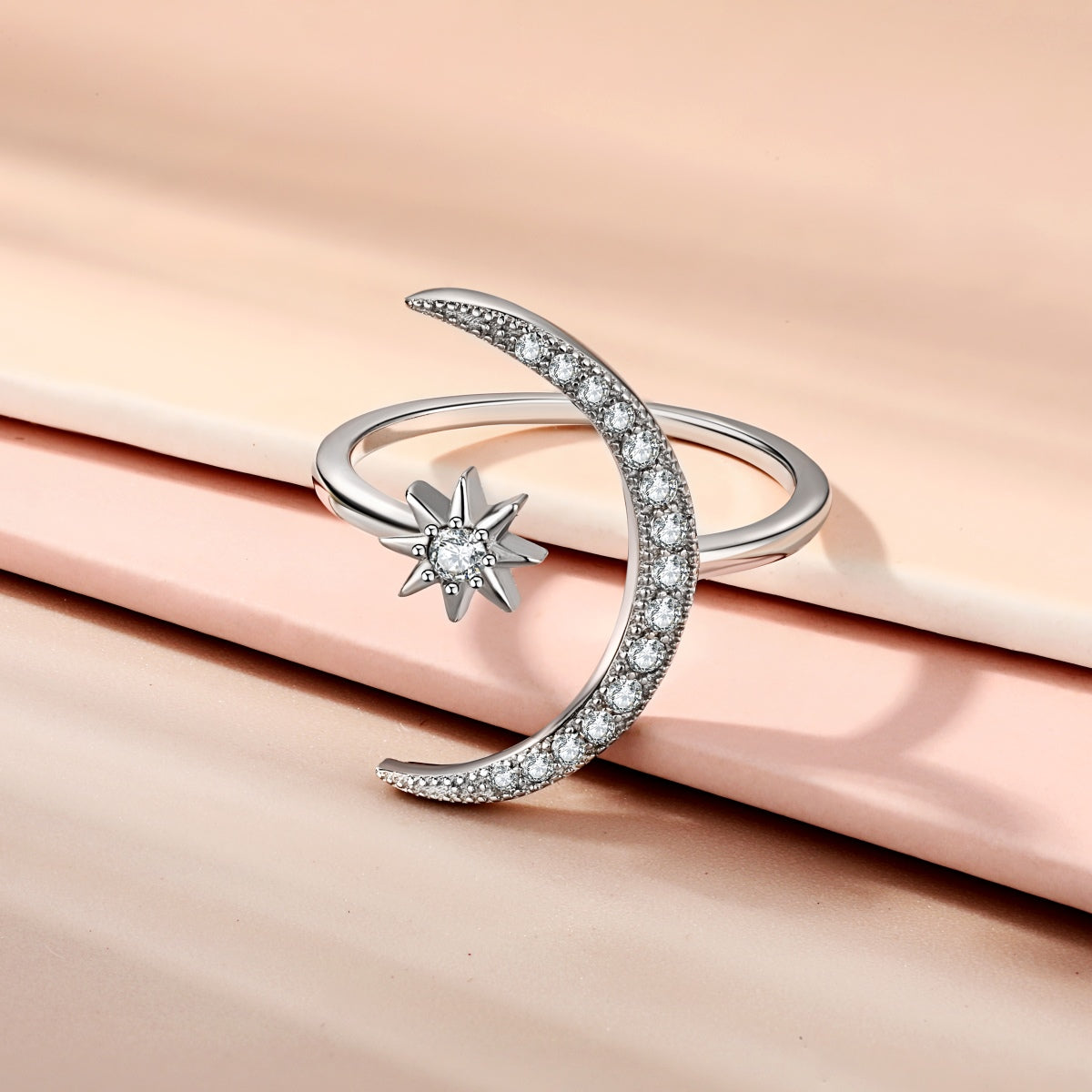 [Solara Jewelry]Eternity Moon & Star Ring