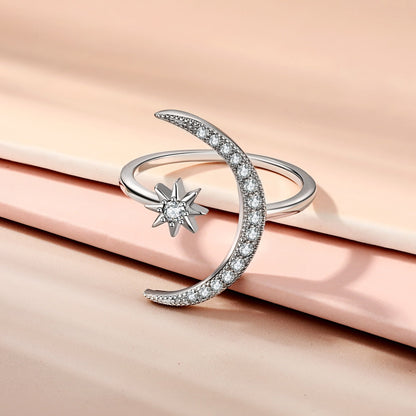 [Solara Jewelry]Eternity Moon & Star Ring