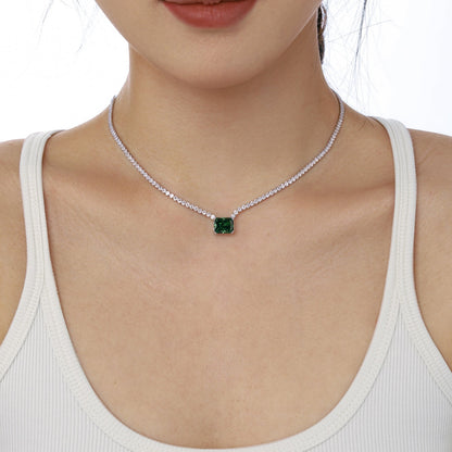 [Solara Jewelry]4.0 Carat Elegant Radiant Cut Necklace
