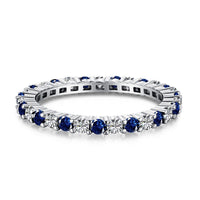 [Solara Jewelry]Exquisite Colorful Round Cut Tennis Ring