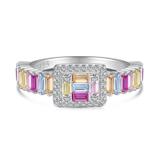 [Solara Jewelry]Exquisite Colorful Radiant Cut Party Ring