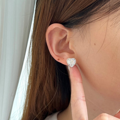 [Solara Jewelry]Sparkling Heart Shape Lover Earrings