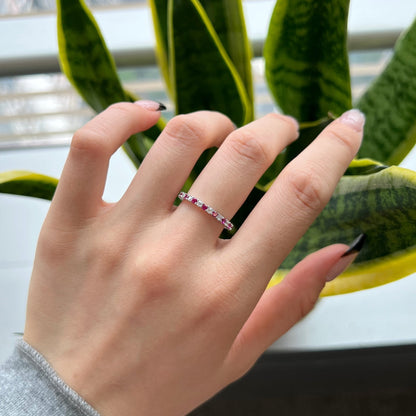 [Solara Jewelry]Exquisite Colorful Round Cut Tennis Ring