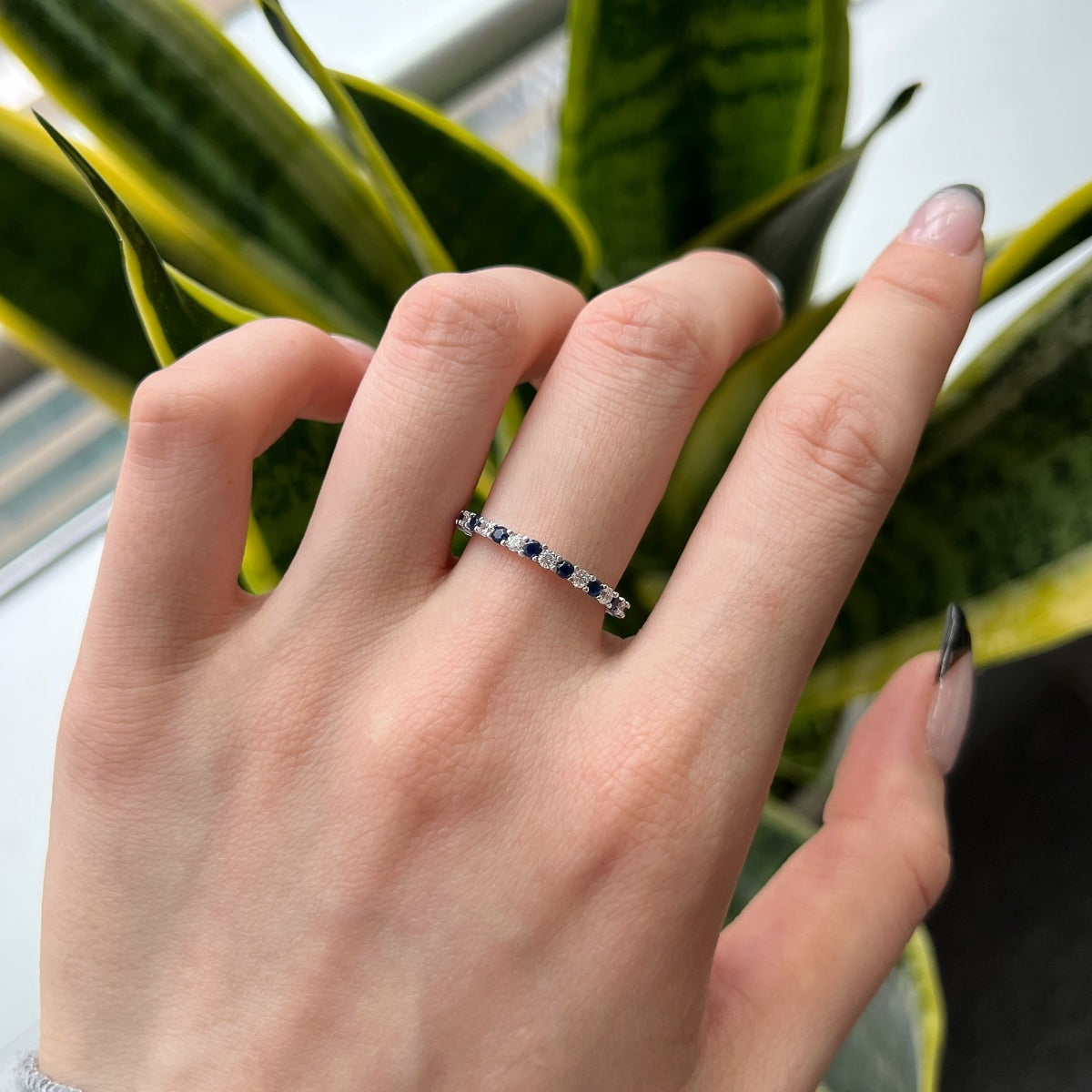 [Solara Jewelry]Exquisite Colorful Round Cut Tennis Ring
