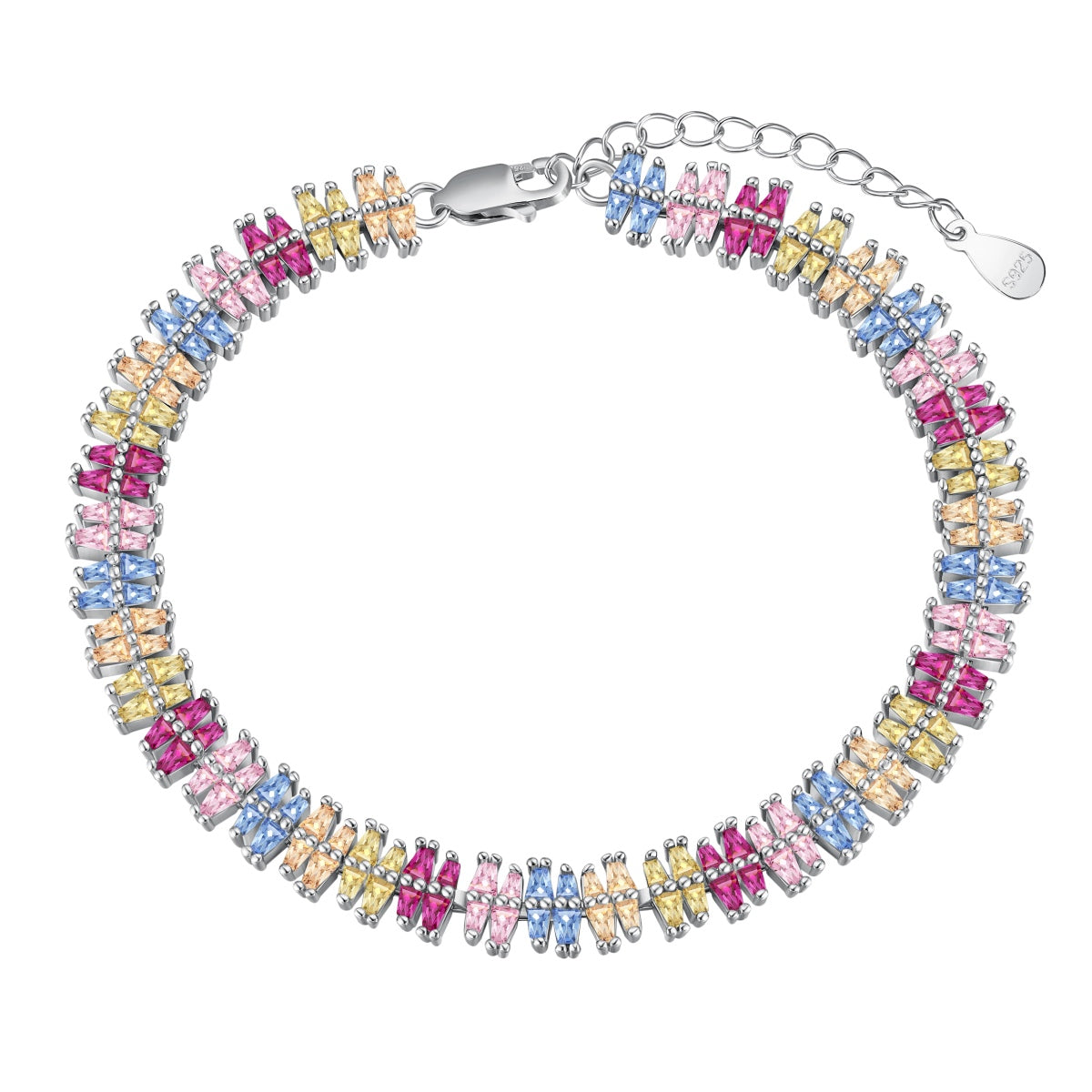 [Solara Jewelry]Sparkling Exquisite Multi Cut Party Bracelet