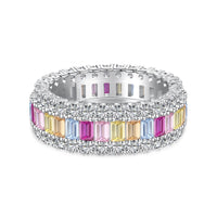 [Solara Jewelry]Zierlicher bunter Radiant-Cut-Ring für jeden Tag