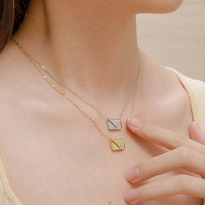 [Solara Jewelry]Envelope Heart Shape Mother's Day Necklace