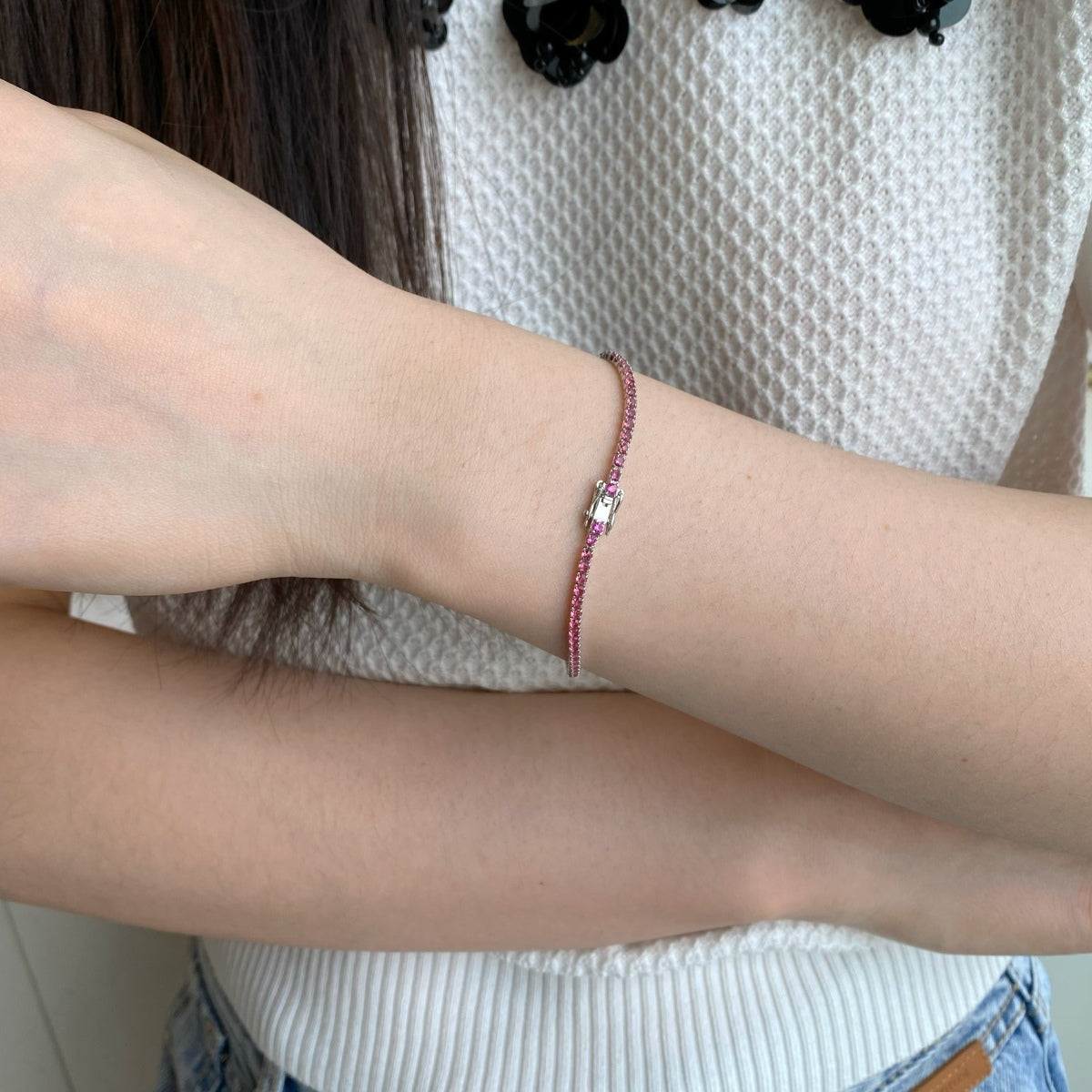 [Solara Jewelry]Dazzling Colorful Round Cut Daily Bracelet