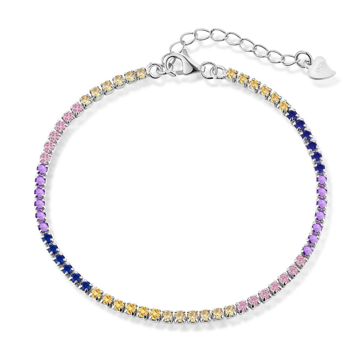 [Solara Jewelry]Radiant Shinning Princess Cut Tennis Bracelet
