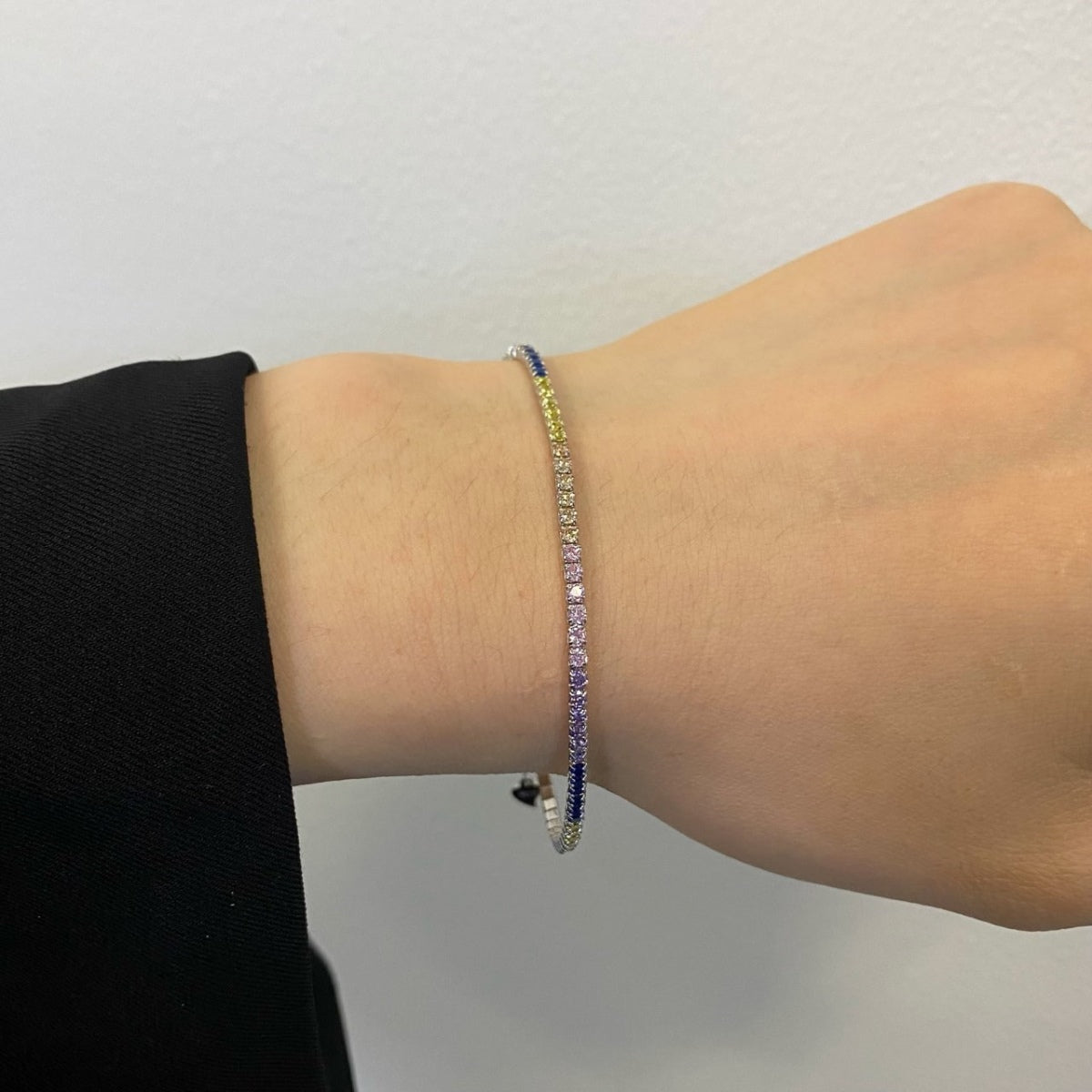 [Solara Jewelry]Radiant Shinning Princess Cut Tennis Bracelet