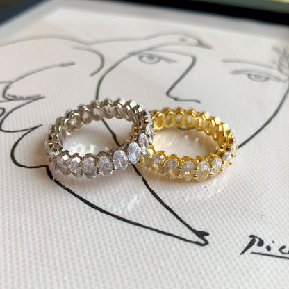 [Solara Jewelry]Ornate Oval Cut Tennis Ring