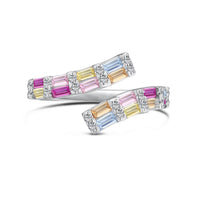 [Solara Jewelry]Bezaubernder bunter Radiant-Schliff verstellbarer Alltagsring