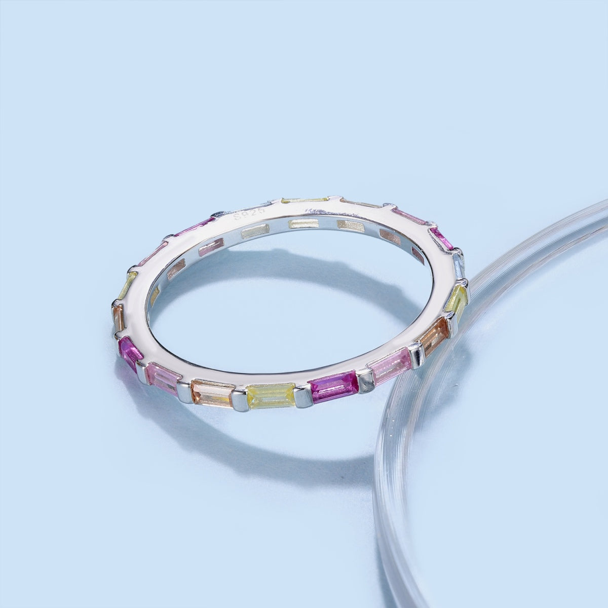 [Solara Jewelry]Exquisite Multicolored Emerald Cut Daily Ring