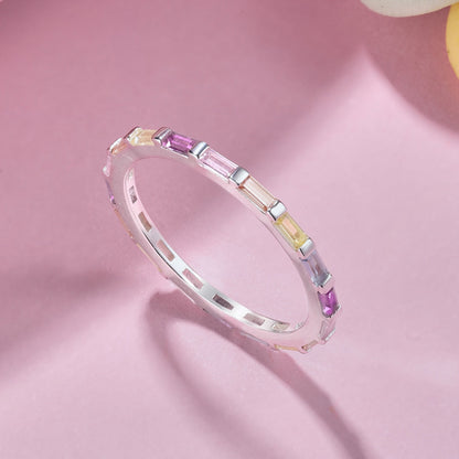 [Solara Jewelry]Exquisite Multicolored Emerald Cut Daily Ring
