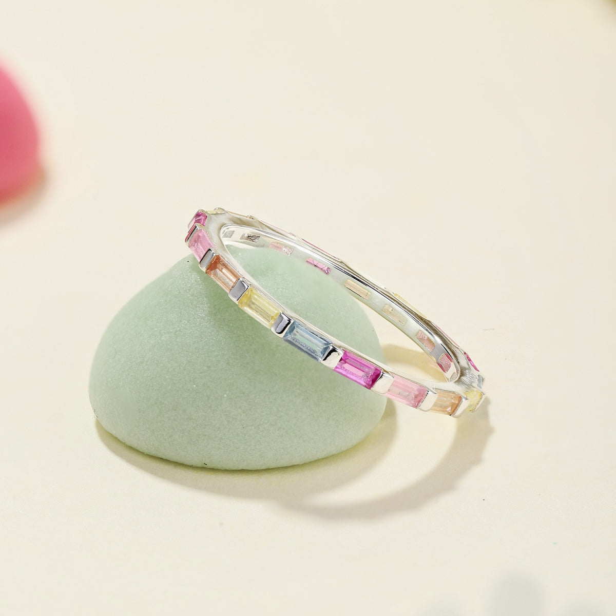 [Solara Jewelry]Exquisite Multicolored Emerald Cut Daily Ring