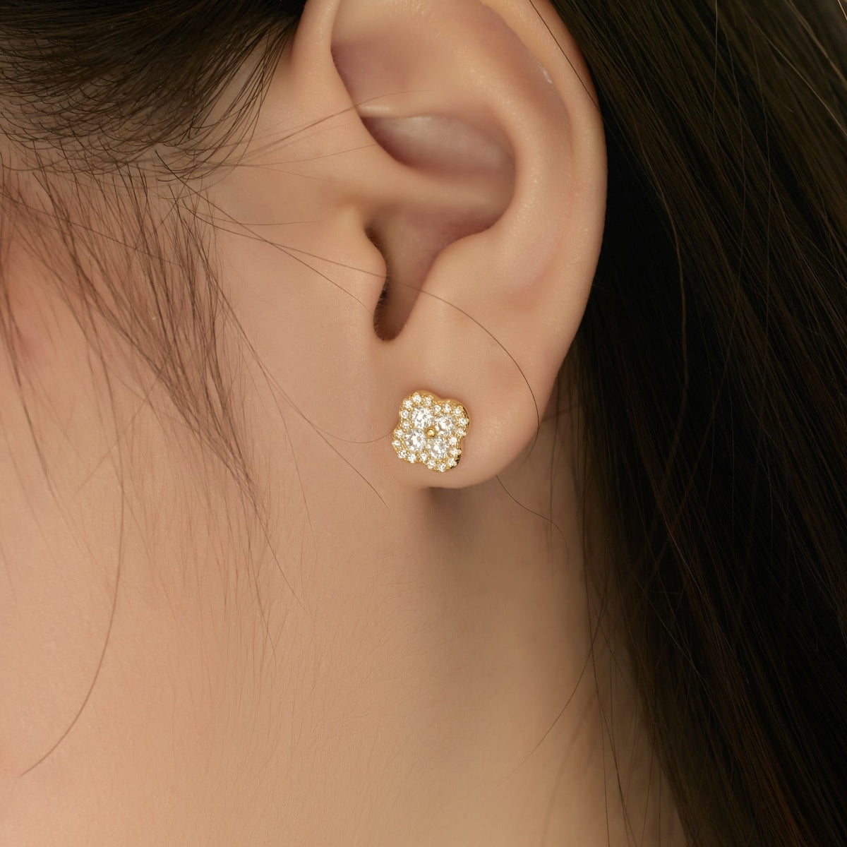 [Solara Jewelry]Four-Leaf Clover Flower Shaped Earrings