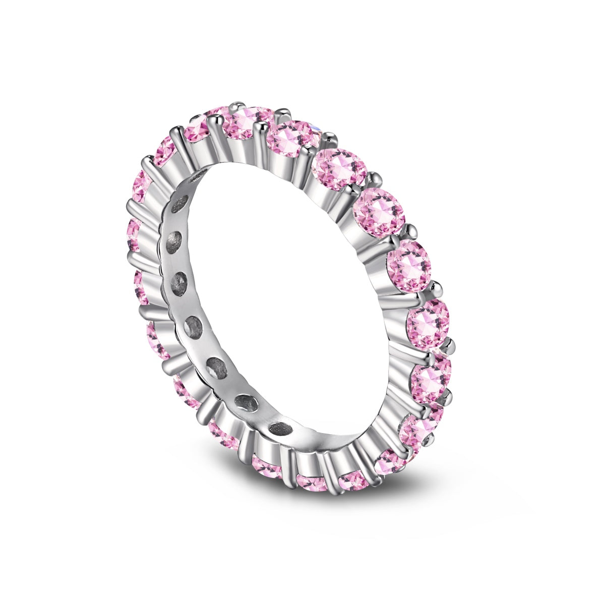 [Solara Jewelry]Sparkling Round Cut Tennis Ring