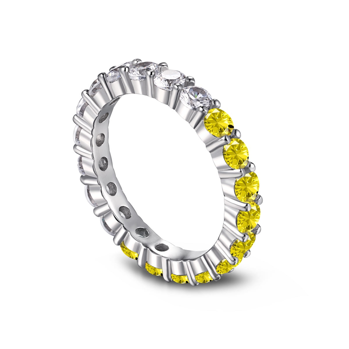 [Solara Jewelry]Sparkling Round Cut Tennis Ring