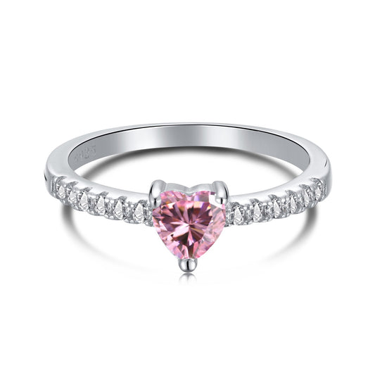 [Solara Jewelry]0.5 Carat CaratEternity Charming Heart Shape Lover Ring