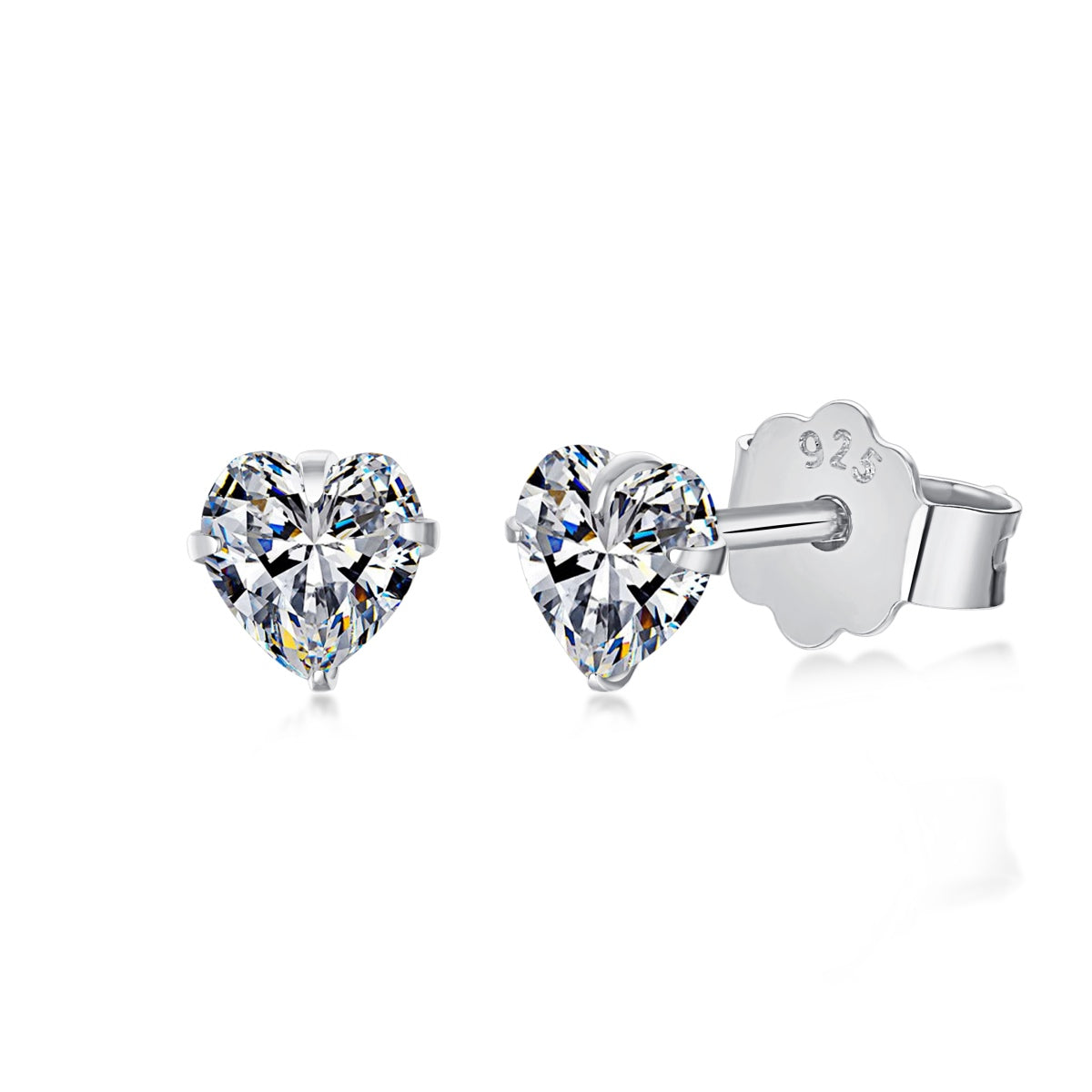 [Solara Jewelry]Sparkling Heart Shaped Simple Earrings