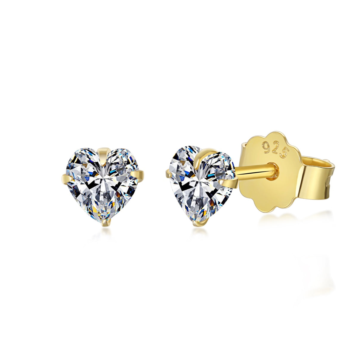 [Solara Jewelry]Sparkling Heart Shaped Simple Earrings