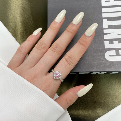[Solara Jewelry]Eternity Splashy Romantic Heart Shape Lover Ring