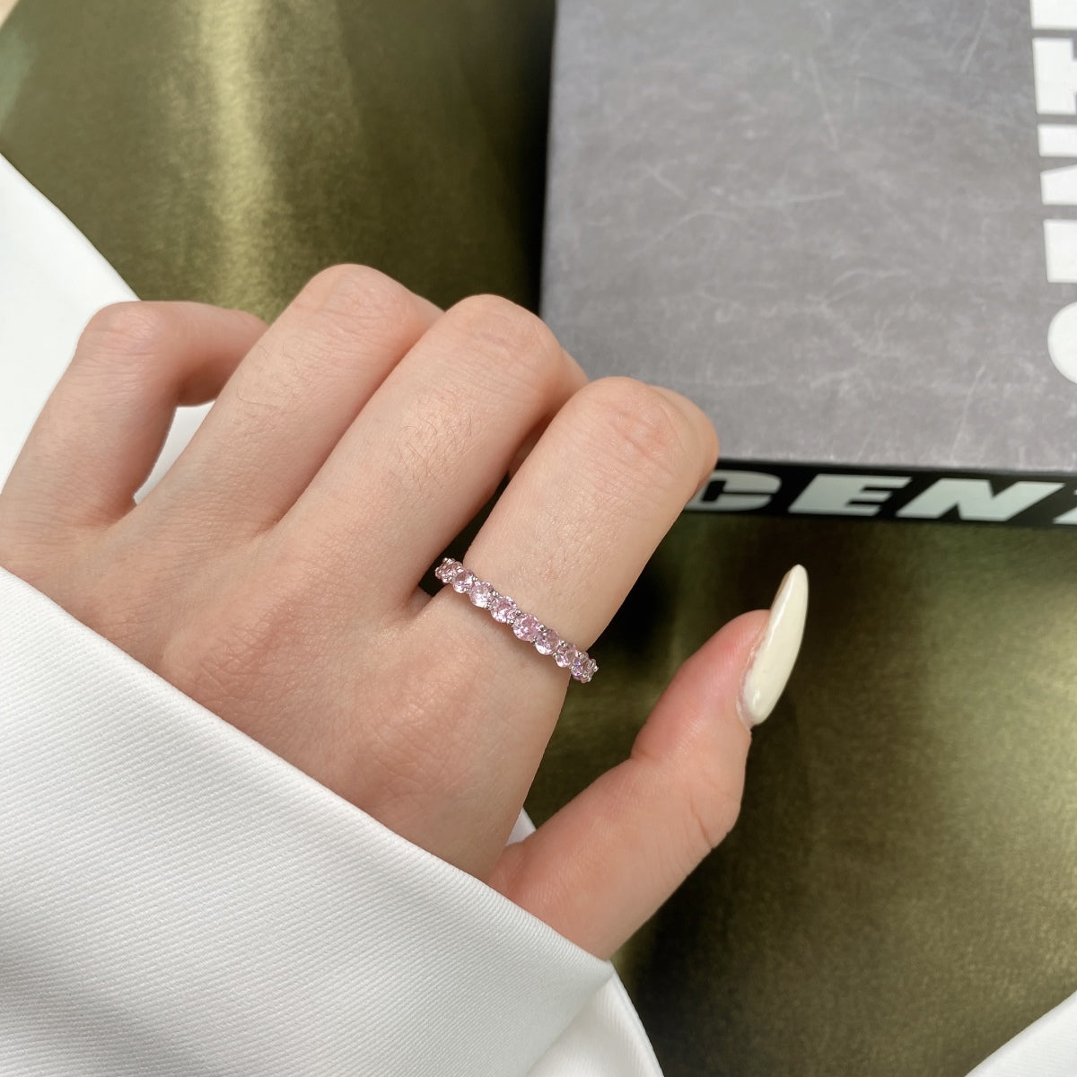 [Solara Jewelry]Sparkling Round Cut Tennis Ring