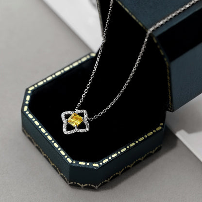 [Solara Jewelry]Exquisite Flower Shape Princess Cut Necklace