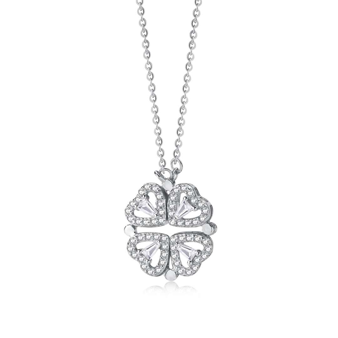 [Solara Jewelry]Ornate Heart Cut Flower Shape Necklace