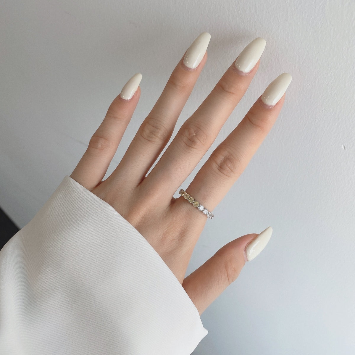 [Solara Jewelry]Sparkling Round Cut Tennis Ring