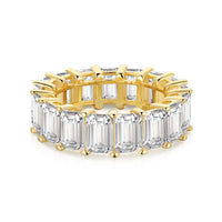 [Solara Jewelry]0.75 Karat Eleganter Tennisring mit Smaragdschliff