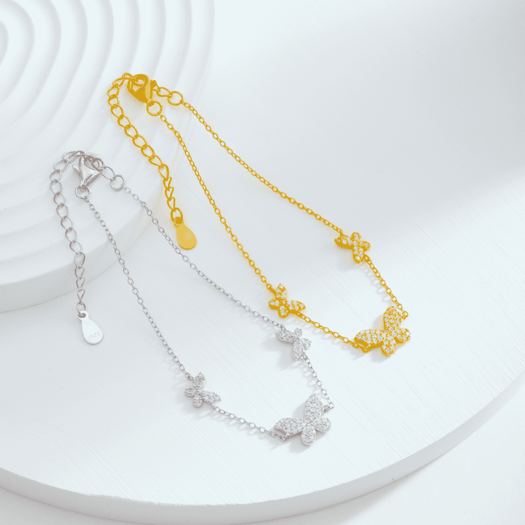 [Solara Jewelry]Delicate Butterfly Pendant Bracelet