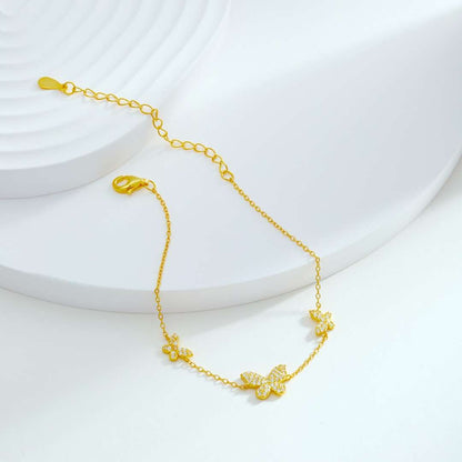 [Solara Jewelry]Delicate Butterfly Pendant Bracelet