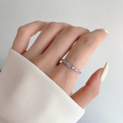 [Solara Jewelry]Sparkling Round Cut Tennis Ring