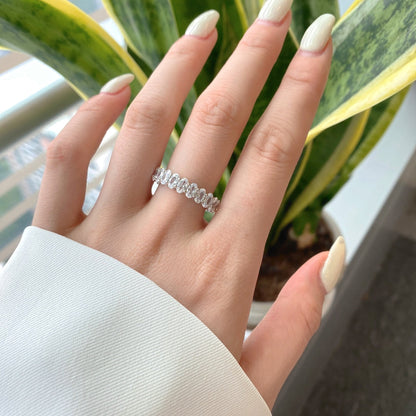 [Solara Jewelry]Ornate Oval Cut Tennis Ring