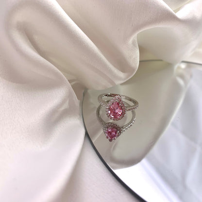 [Solara Jewelry]1.0 Carat Luxurious Resplendent Water Drop Shape Wedding Ring