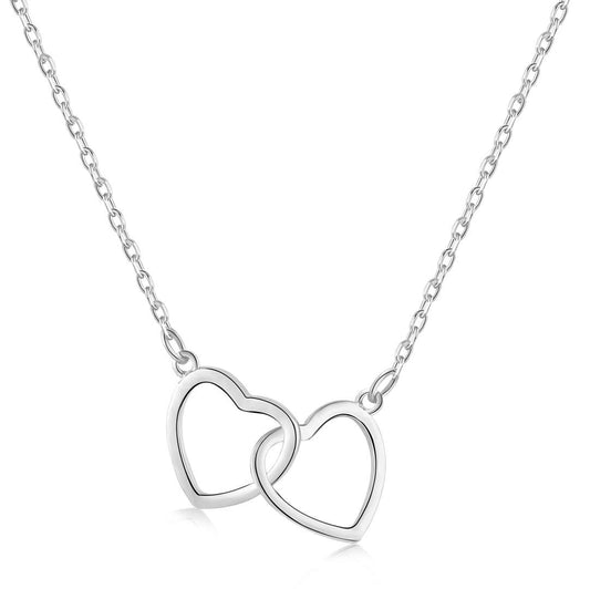 [Solara Jewelry]Sterling Silver Love Double Ring Necklace