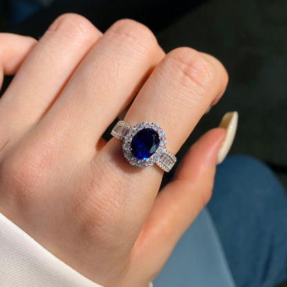 [Solara Jewelry]1.5 Carat Dazzling Charming Oval Cut Banquet Ring