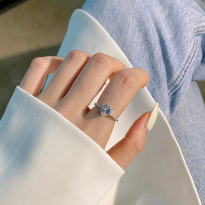 [Solara Jewelry]2.0 Carat Dazzling Lustrous Heart Cut Lover Ring