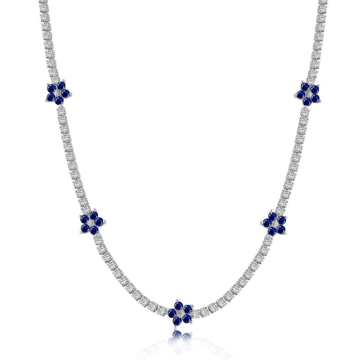 [Solara Jewelry]Luxurious Colorful Flower Tennis Necklace