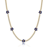 [Solara Jewelry]Luxurious Colorful Flower Tennis Necklace