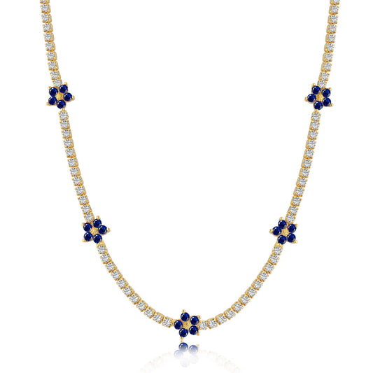 [Solara Jewelry]Luxurious Colorful Flower Tennis Necklace