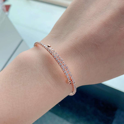 [Solara Jewelry]Row of Diamonds Round Fashion Bracelet