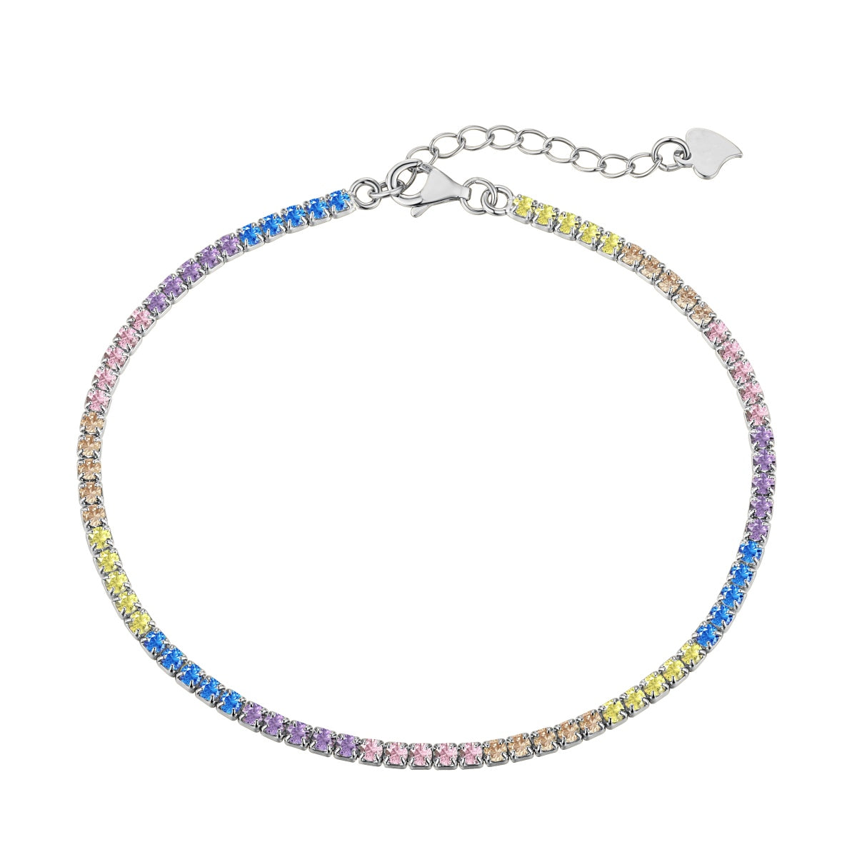 [Solara Jewelry]Dazzling Colorful Round Cut Daily Bracelet