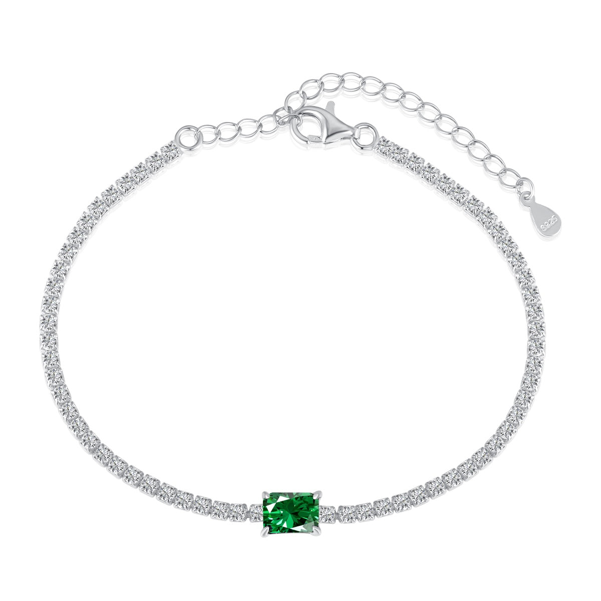 [Solara Jewelry]1.0 Carat Unique Emerald Cut Banquet Bracelet