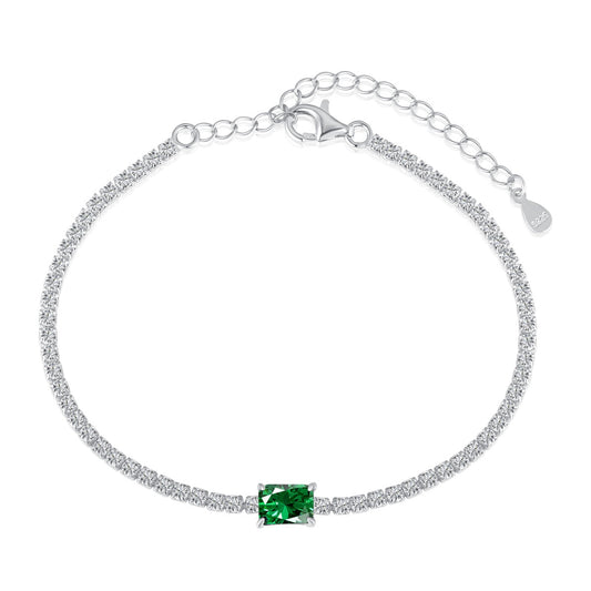 [Solara Jewelry]1.0 Carat Unique Emerald Cut Banquet Bracelet