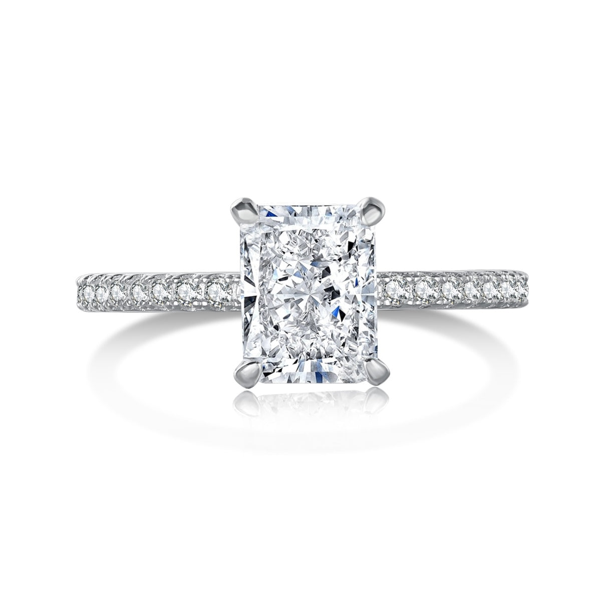 [Solara Jewelry]2.0 Carat Dazzling Sparkling Radiant Cut Party Ring