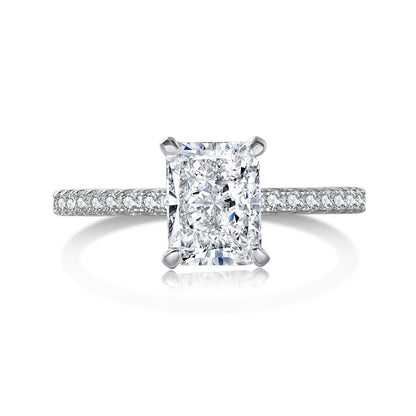 [Solara Jewelry]2.0 Carat Dazzling Sparkling Radiant Cut Party Ring