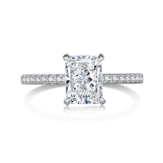 [Solara Jewelry]2.0 Carat Dazzling Sparkling Radiant Cut Party Ring